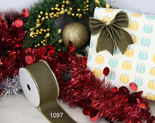 Рождественская Золотая лента с люрексом N1097, 38 мм (1-1/2 дюйма), подарочная упаковка, проводная лента с краями, 25 ярдов в рулоне 2024 - купить недорого