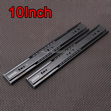 Hot 32Pairs 3 Fold Telescopic 10'' Drawer Runner Steel Ball Drawer/Cupboard/Keyboard Slides Rail Heavy Duty Mute Buffer Rails 2024 - buy cheap