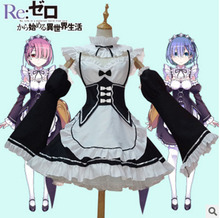 [Stock]Anime!Re:Life in a different world from zero Ram Rem Maid Dress Uniform Cosplay Costume Restaurant Female Cloth Free Ship 2024 - buy cheap