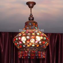 Bohemia Mediterranean Sea Colorful Crystal Ceiling Pendant Lamp Lantern Light Chandelier Bedroom Dining Room Home Decor Hot Sale 2024 - buy cheap