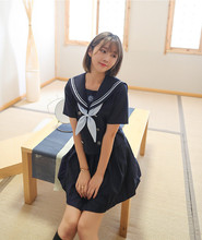 2019 new Japanese school uniforms sailor tops+skirt Navy style Students clothes for Girl Plus size Lala Cheerleader clothing 2024 - buy cheap