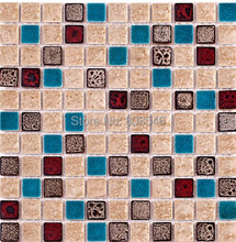 Azulejos de pared de porcelana pulida, mosaico de MD-CR01 de cerámica azul, mosaico de porcelana de protección contra salpicaduras de azulejos de baño 2024 - compra barato