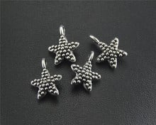 30 peças cor de prata estrela do mar pingente diy colar pulseira achados 10x15mm a1505 2024 - compre barato