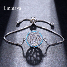 EMMAYA New Simple Round Adjustable Bracelets For Women Silver Color Crystal Bracelet Pulseira Feminina Fashion 2024 - buy cheap