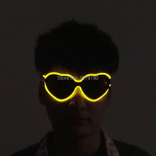 Gafas de sol brillantes con forma de corazón para DJ, lentes de neón con brillo, a la moda, el alambre, Rave, para fiesta 2024 - compra barato
