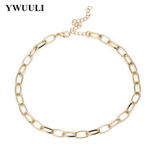 New Simple Elegant Metal Chain Choker Necklace for Women Copper Punk Clavicle Necklace Fashion Jewelry Kolye Bijoux XR1711 2024 - buy cheap