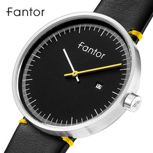 Fantor-Reloj de pulsera ultradelgado para hombre, cronógrafo minimalista de cuero, informal, con fecha Simple, de cuarzo, a la moda 2024 - compra barato