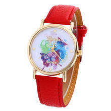 2018 New Arrival Floral Butterfly Watches Women Fashion Casual PU Leather Band Analog Quartz Wrist Watch Cheap Lady Watch P30 2024 - buy cheap