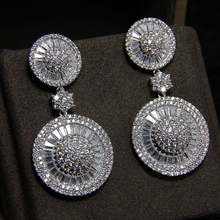 B313S Long earrings CZ Crystal Drop Earrings white gold-color Fashion Zirconia Earrings for Women Wholesale better Jewelry 2024 - buy cheap
