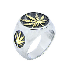 1pc Dropship Canada Maple Leaf Ring 316L Stainless Steel Fashion Jewelry Band Party Golden Maple Leaf Ring 2024 - buy cheap