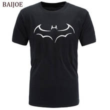 Мужская футболка BAIJOE из 100% хлопка, повседневная мужская футболка с коротким рукавом, с принтом Бэтмена, Мужская футболка с круглым вырезом, Мужская футболка 2024 - купить недорого