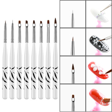 8pcs Nail Art Brush Pen Dotting Painting Drawing UV Gel Brush Flat Extension Builder Coating UV Gel Polish Tips Manicure Tools 2024 - buy cheap