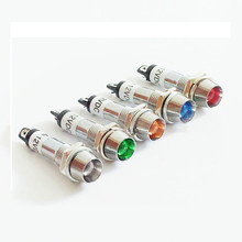 Luces indicadoras de Metal LED, lámpara de señal impermeable sin cable y de señal LED convexa, XD8-1, 5 colores, 12V, 24V, 220V, 8mm 2024 - compra barato