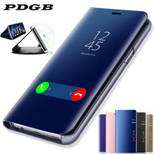 PDGB умный флип-чехол для Huawei Y5 Y6 Prime Y7 Y9 2018 Honor 7A 7C Pro 8X 8C 8A Y9 2019 Y7 Prime зеркальный чехол 2024 - купить недорого
