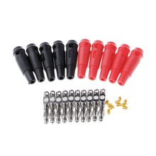 10 Pcs Red Black 4mm Solderless Side Stackable Banana Plug Terminals Connectors 2024 - buy cheap