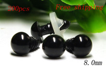 Free shipping!!!200pcs X 8mm Black safety eyes Toy Doll Eyes For Ornament Plastic with washer/ 2024 - buy cheap