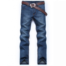 Cholyl calças de brim dos homens 2019 moda casual masculino denim calças magros algodão clássico reta jeans alta qualidade 2024 - compre barato