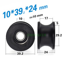 1 pcs 10*39*24mm 6900RS rolamento da polia, u-sulcado rolamento de rolo de plástico-revestido, 20mm de diâmetro faixa R10 roda guia 2024 - compre barato