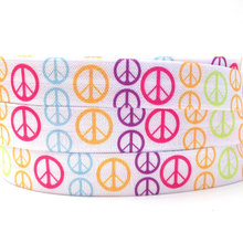 5Yards 16mm Colorful Peace Printed Fold over elastic FOE Spandex Band Kids Hairband Headband Dress Lace Trim DIY Sewing Crafts 2024 - buy cheap