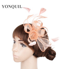 Ladies Sinamay Vintage Champagne Fascinator Hat Headwear Headbadns Fashion Women Wedding Party Elegant Hair Accessories SYF231 2024 - buy cheap