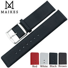 MAIKES 16mm 18mm 20mm 22mm Genuine Leather Watchband Thin Soft Black Watch Strap band Case For CK Calvin Klein 2024 - buy cheap