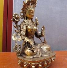 12 "Tíbet latón blanco TaRa guanin Kwan-Yin Guan Yin Bodhisattva estatua de Buda 2024 - compra barato