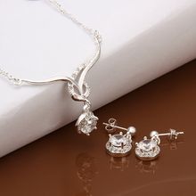 silver plated jewelry set, fashion jewelry set necklace earring /dfnalwua drfamima LKNSPCS606 2024 - buy cheap