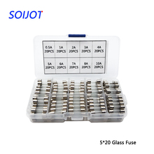 200-450pcs/box 5*20mm  Quick Glass Tube Fuse Assorted Kit Fast Blow 1A 2A 3A 5A 6A 8A 10A 12A 15A 20A 25A 2024 - buy cheap