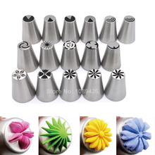 16 Pcs/set Stainless Steel Russian Tulip Icing Piping Nozzles Fondant Cake Decoration Decorating Tips Tools 2024 - buy cheap