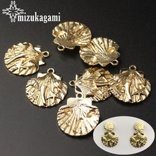 Colgante de aleación de Zinc con forma de conchas de océano dorado, 6 unids/lote para pulsera Bohemia artesanal, accesorios para encontrar joyas 2024 - compra barato