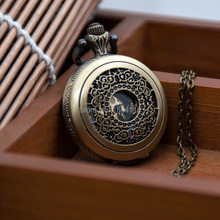 New Arrival  Middle Size Bronze Floral Pocket Watch Necklace Korean Sweater Chain Student Gift  Watch DHL Free shipping 2024 - buy cheap