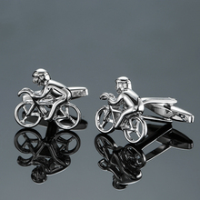 DY High quality brass sports cyclists Silvery Cufflinks Men's French shirt Cufflinks free shipping 2024 - buy cheap