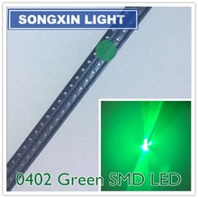 1000 pces smd smt 0402 verde ultra brilhante led lâmpada luz xiasongxin 2024 - compre barato