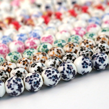 Free Shipping Ceramic Beads 6mm 200pcs/lot Mix Print Various Flower Pattern Round Shape Ceramic Bead For Decoration Handmade DIY 2024 - buy cheap