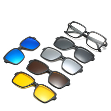 5 lenes Magnet Sunglasses Clip polaroid Mirrored magnetic Sunglasses clip on glasses Men Polarized Custom Prescription Myopia 2024 - buy cheap