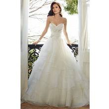 White Elegant Sweetheart Beading Organza Tiered Bohemian Wedding Dresses Hot Sale Fashion Bridal Dresses 2024 - buy cheap
