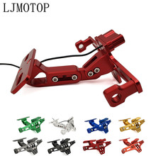 CNC Motorcycle License Plate Frame Mount Holder Bracket & LED For KAWASAKI KLX KX 65 85 100 125 250 250F 450F KLX125 Accessories 2024 - buy cheap