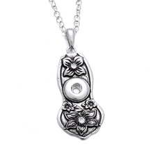 New Snap Jewelry Trendy Ethnic Style Flower Pendant Snap Necklace Fit DIY 12MM Snap Buttons Jewelry For Women Necklace 2024 - buy cheap
