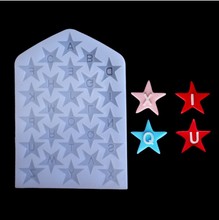 Nueva combinación de letras de 26 Estrellas molde de silicona transparente resina decorativa artesanía DIY tipo resina epoxi moldes para fabricación de joyas 2024 - compra barato