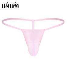 Mens Sexy Lingerie Sissy Underwear See Through Mesh Bulge Pouch Bikini Thong T Back String Men Underwear Gay See-through Panties 2024 - buy cheap