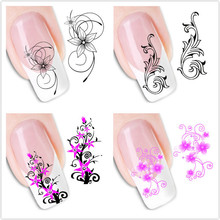 wholesale 3D Temporary Tattoos Water Transfer Nail Sticker Beauty Wraps Foil Nail Art Decals 500packs/lot free EMS/DHL shipping 2024 - buy cheap