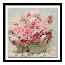 Розовый пион DIY 5d алмазная картина вышивка крестиком Алмазная мозаика цветы украшение E159 2024 - купить недорого