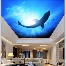 wellyu Customized 3D Photo Wallpaper обои Sea World Shark Living Room Bedroom Ceiling Zenith Mural papel de parede 3d wallpaper 2024 - buy cheap