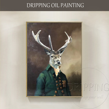 Excelente artista puro pintados à mão de alta qualidade realista cervos pintura a óleo sobre tela bela pintura a óleo de veado para decoração de parede 2024 - compre barato