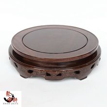 Black catalpa wood real wood carving handicraft household act the role ofing is tasted furnishing  flowerpot circular base 2024 - buy cheap