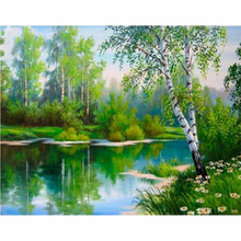 Pintura de diamantes 5D para decoración del hogar, mosaico bordado de paisajes, pegatinas de pared, WZ 2024 - compra barato