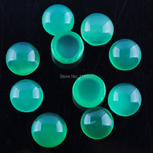 20PCS 8mm Natural Stone Scattered Beads Cabochon CAB Flat Back Round No Hole Green Agates For Earrings pendant Jewelry IU3169 2024 - buy cheap