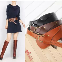 2021 Fashion PU Leather Vintage Waist Belts for Women oblique buckle wide strap cross body Women cummerbund belt Obi female wide 2024 - buy cheap