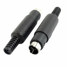 Mini conector macho 3 pinos din, 50 peças com alça de plástico para cabos de solda diy adaptador de áudio reto 2024 - compre barato