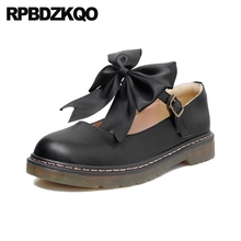 Designer Japanese Mary Jane Women Flats Shoes With Little Cute Bowtie Bow Black Ladies Lolita Chinese British Style Brown China 2024 - buy cheap